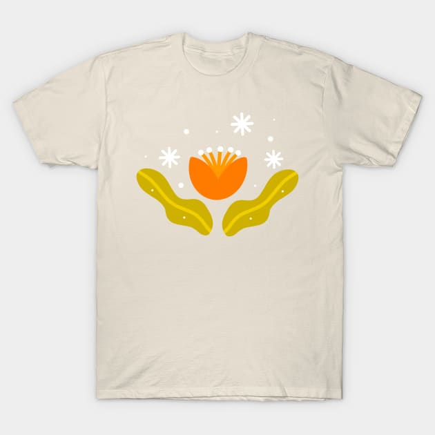 Orange Flowers T-Shirt by MondyMornin